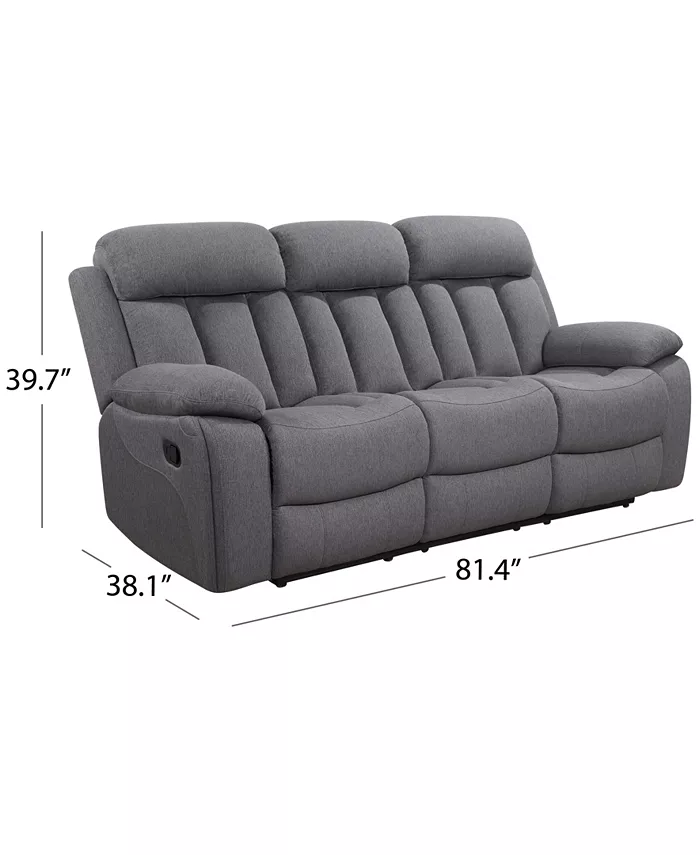 Abbyson Living Fletcher 81.4 Stain-Resistant Polyester Reclining Sofa