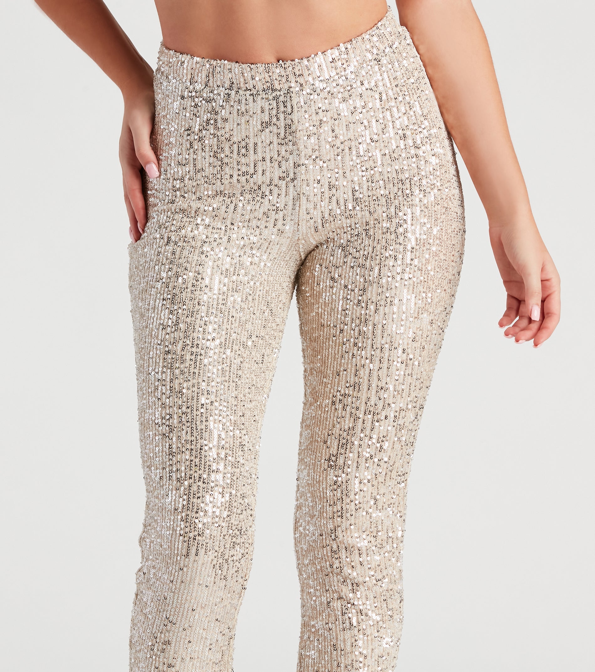 Showtime Chic Sequin Tapered Leggings