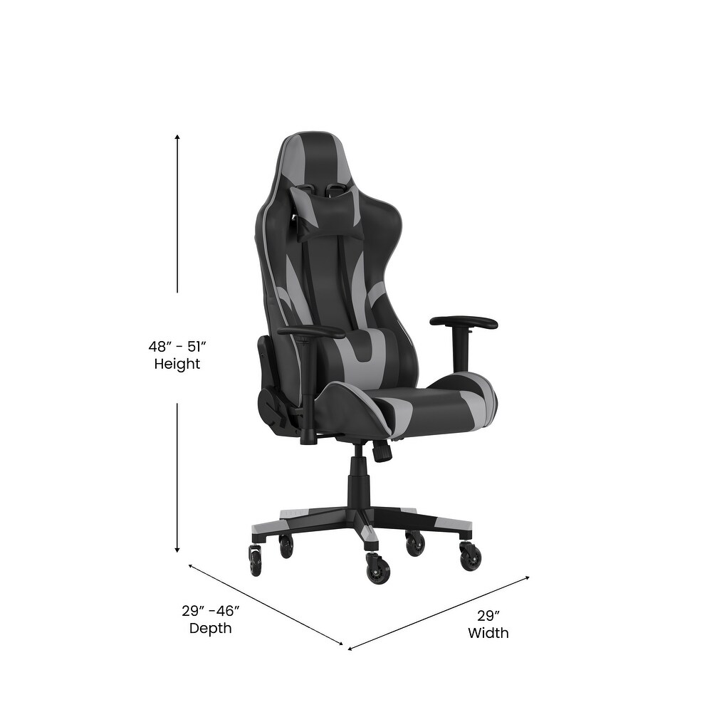 Office Gaming Chair with Roller Wheels   Reclining Back