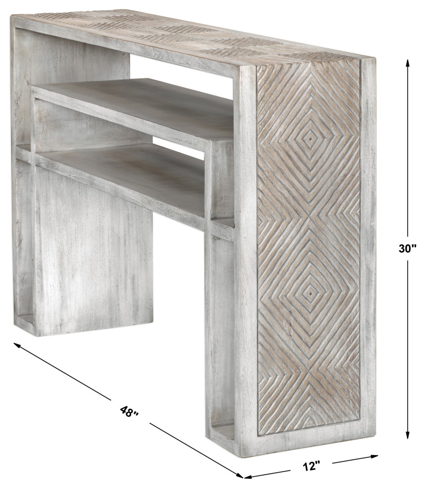 Uttermost Genara Bone White Carved Console Table   Farmhouse   Console Tables   by Hansen Wholesale  Houzz