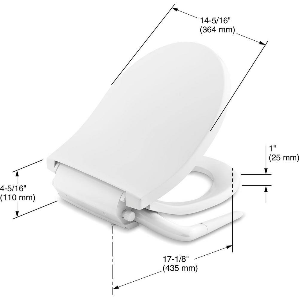 KOHLER Puretide Non- Electric Bidet Seat for Round Toilets in White K-76923-0