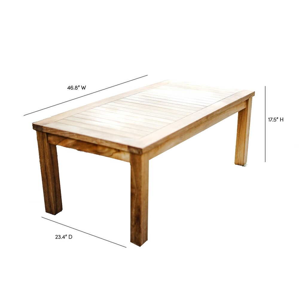 Laurel Teak Rectangle Outdoor Coffee Table