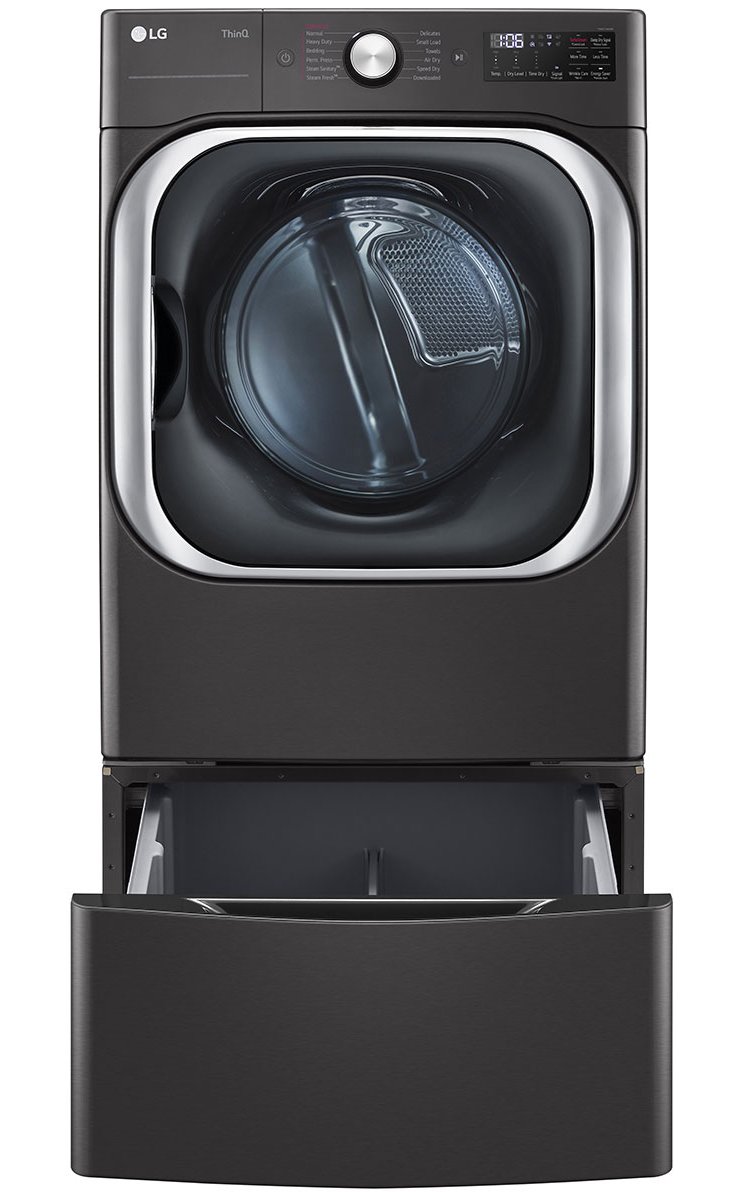 LG 9 Cu. Ft. Black Steel Front Load Electric Dryer With TurboSteam And Built-In Intelligence