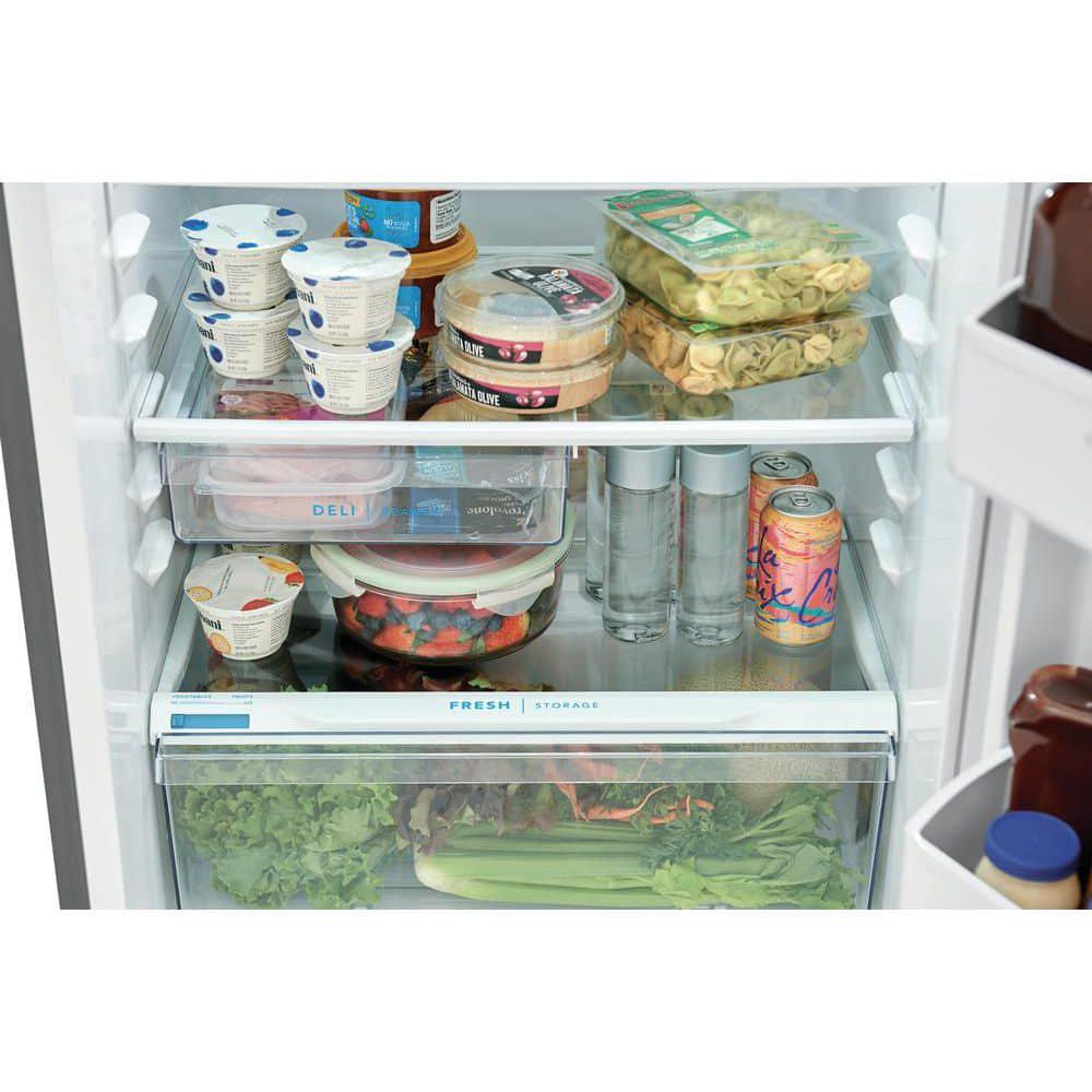 Frigidaire 139 cu ft Top Freezer Refrigerator brushed steel