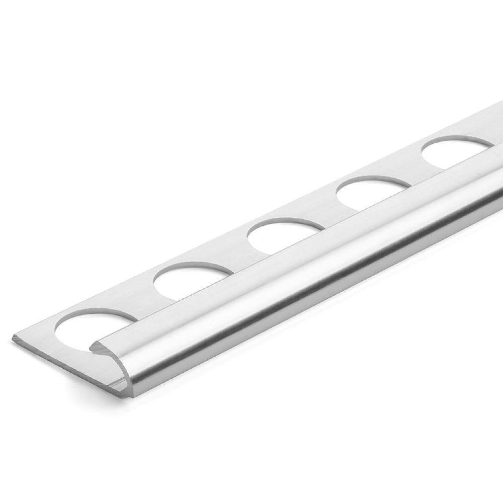 TrimMaster Aluminum Bullnose Tile Edging Trim Polished Chrome 516 in. x 98-12 in. H8711BDC98