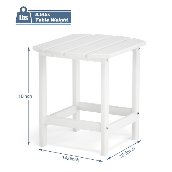 Adirondack Outdoor Side Table，HDPE Plastic End Tables for Patio，Backyard，Pool，Easy Maintenance Weather Resistant