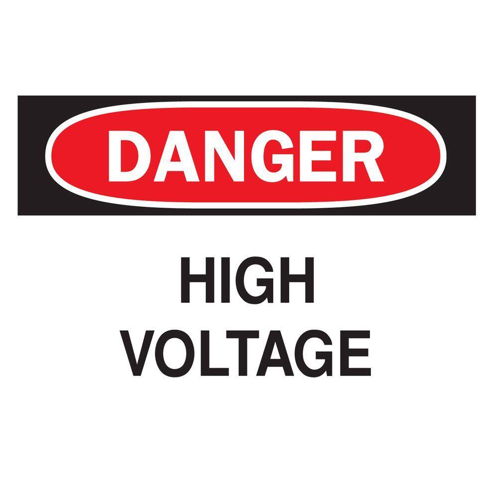 Brady 7 in. x 10 in. Plastic Danger High Voltage OSHA Safety Sign 25532