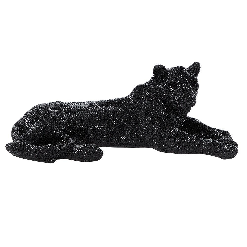 Polystone Glam Sculpture Leopard 14 x 39 x 19   39 x 19 x 14