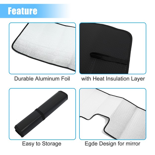 Unique Bargains Car Sun Visor Insulated Sun Shade Cover For Ford Bronco 2021 2022 Silver Tone 1 Pc