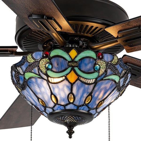 a River of Goods Oil-Rubbed Bronze and Stained Glass 52-Inch 3-Light Remote-Controlled Ceiling Fan Shopping - The Best Deals on Ceiling Fans | 40803857