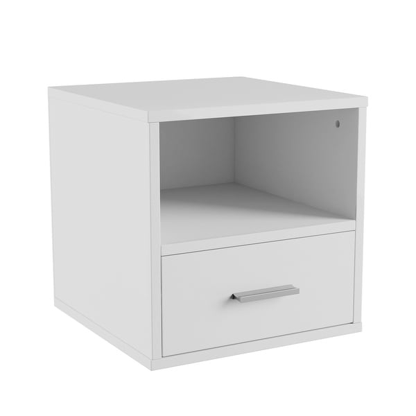 Hastings Home Cube End Table with Drawer - 15.75