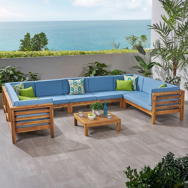 Oana Outdoor Acacia Sectional Sofa Set by Christopher Knight Home