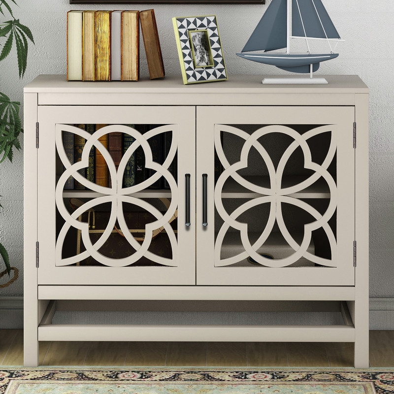 Accent locker with adjustable shelves  French wood sideboard and buffet table