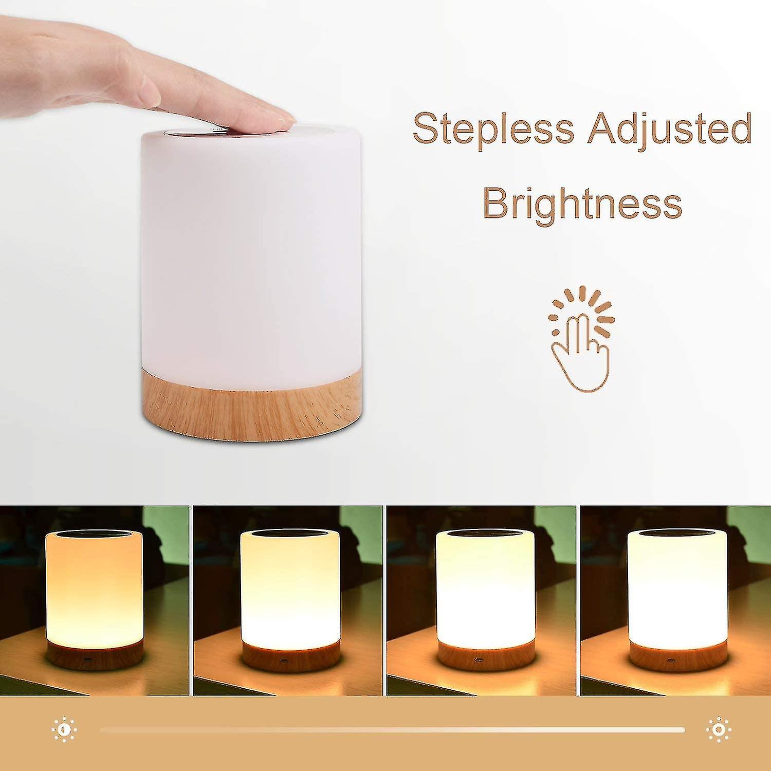 Touch Lamp For Bedrooms Living Room Portable Table Bedside Lamps With Rechargeable Internal Battery