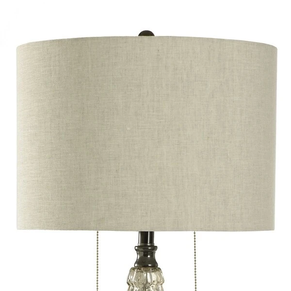 Chandi Glow - Classic Table Lamp - Tapered Tree Translucent Glass Design - Light Oatmeal Shade