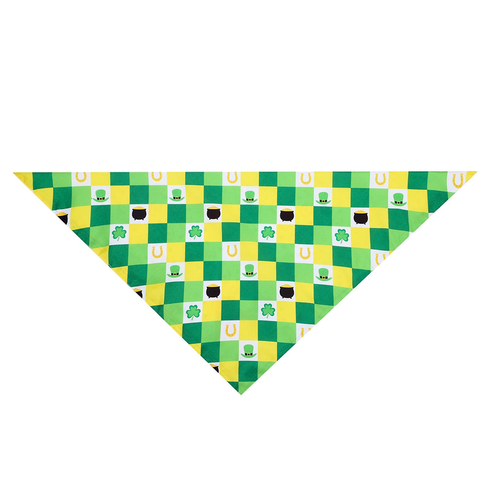 2021 New Style Ireland Festival Pet Triangle Towel Green Hat Day Pet Scarf Saint Patrick's Day Triangle Towel  Pet Triangle Towel-l-4