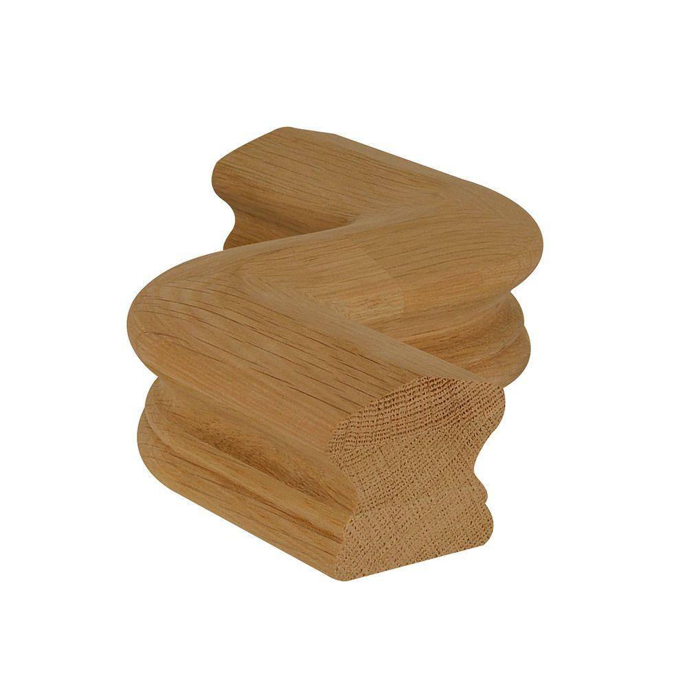 EVERMARK Stair Parts 7547 Unfinished White Oak Left-Hand S Handrail Fitting 7547W-000-000LL