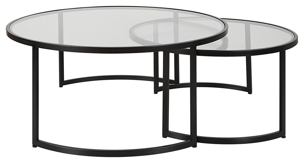 Uttermost Rhea Black Nesting Coffee Tables 2 Piece Set   Modern   Coffee Tables   by Zin Home  Houzz