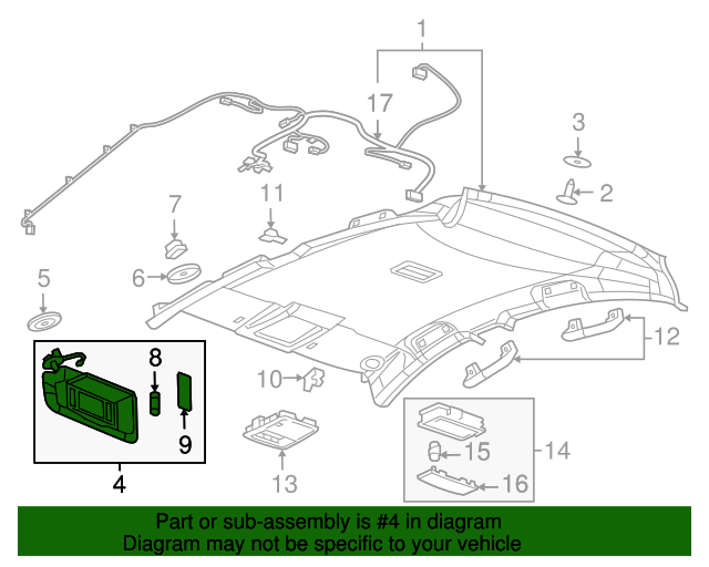 Genuine OE GM Sun-Visor - 95034259