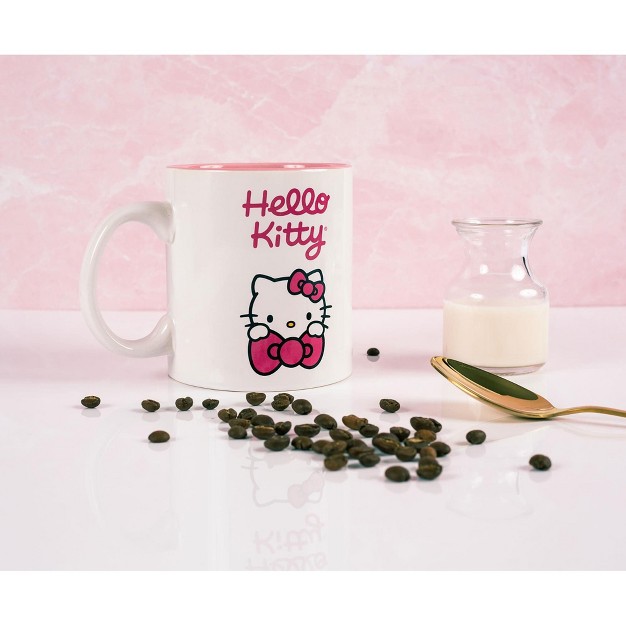 Silver Buffalo Hello Kitty Ceramic Mug Holds 20 Ounces