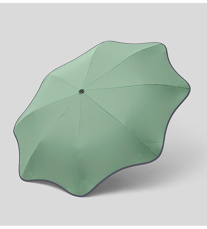 Rounded Automatic Umbrella Large Folding Sun Umbrella Sunshade Sunscreen Uv Protection Rain And Sun-green