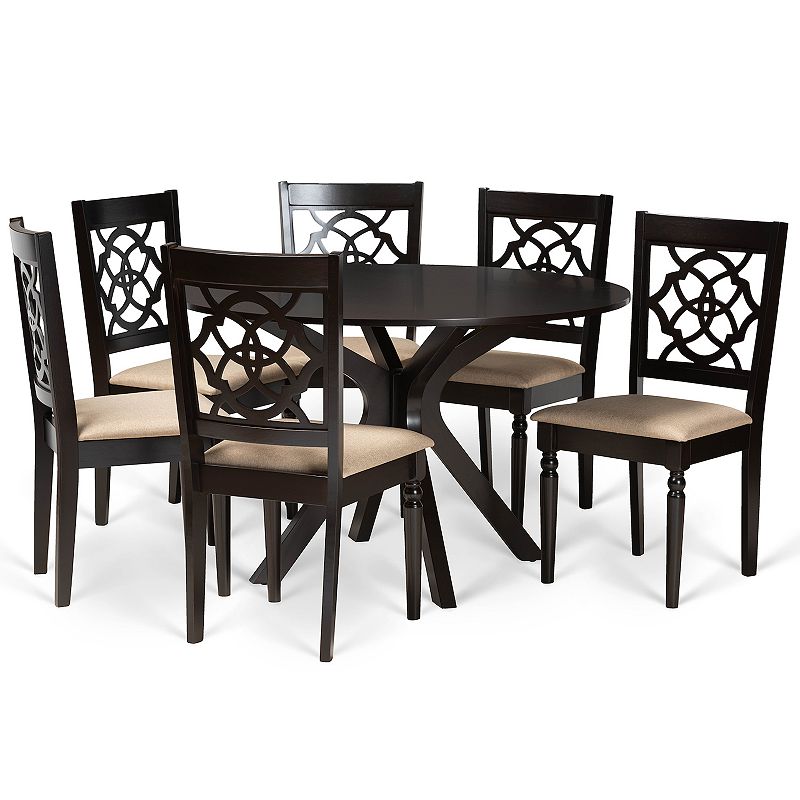 Baxton Studio Sadie Dining Table and Chair 7-piece Set