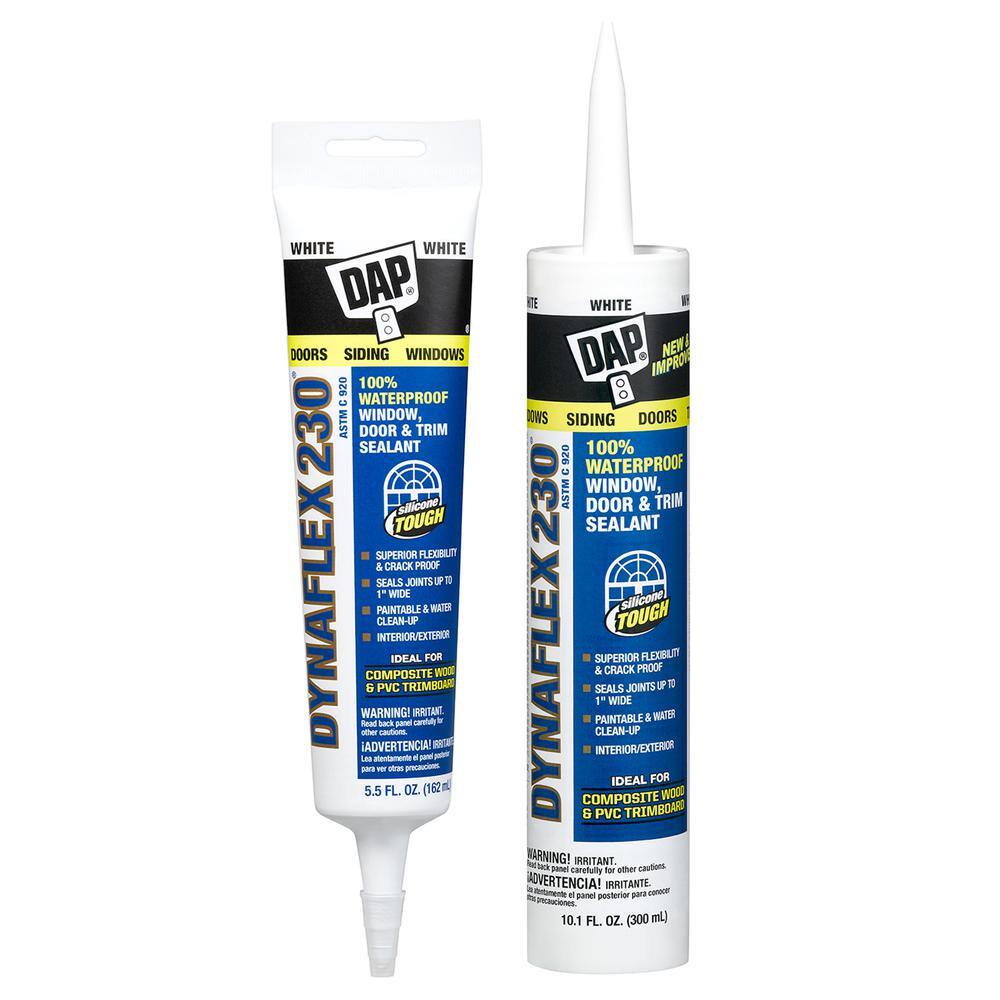 DAP Dynaflex 230 10.1 oz. White Premium Elastomeric ExteriorInterior Window Door and Trim Sealant 18275