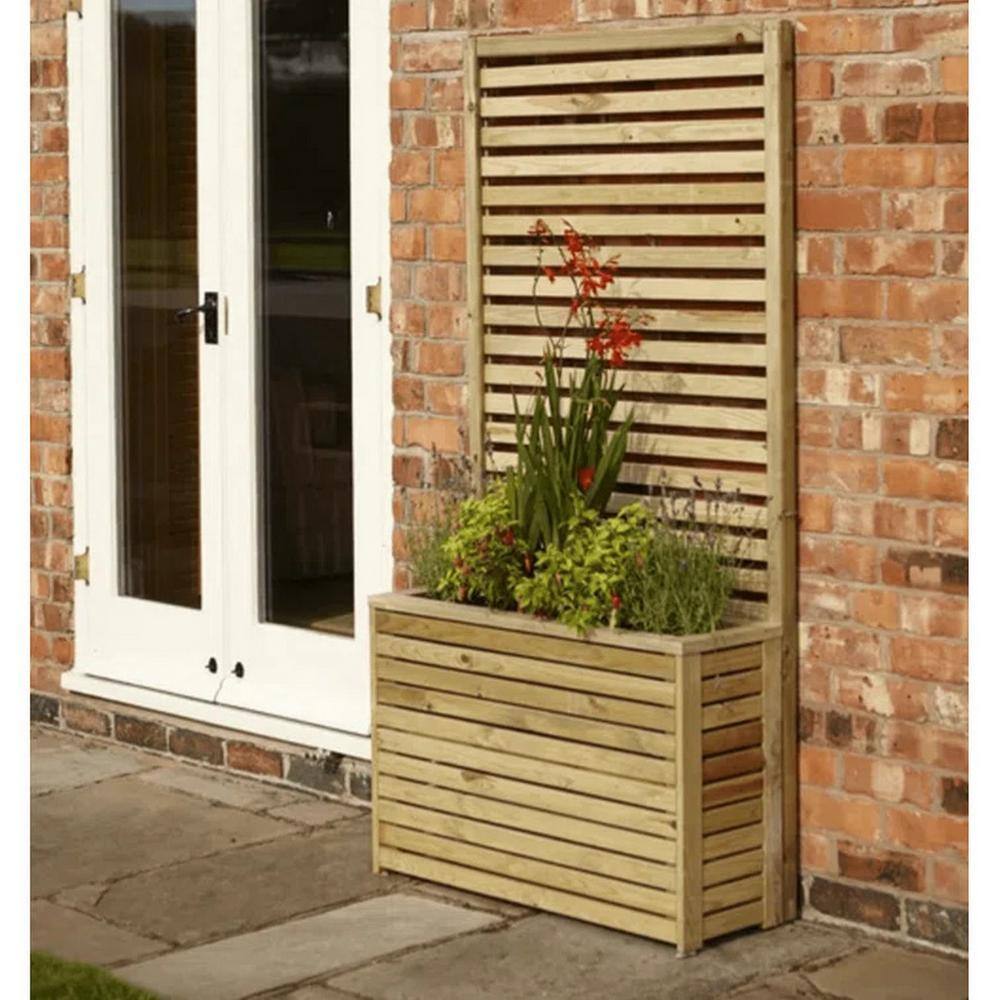 Ejoy 36 in. x 71 in. x 13 in. Solid Wood Garden Trellis with Planter Box for Plants and Flowers TrellisWithPlanter_36x71