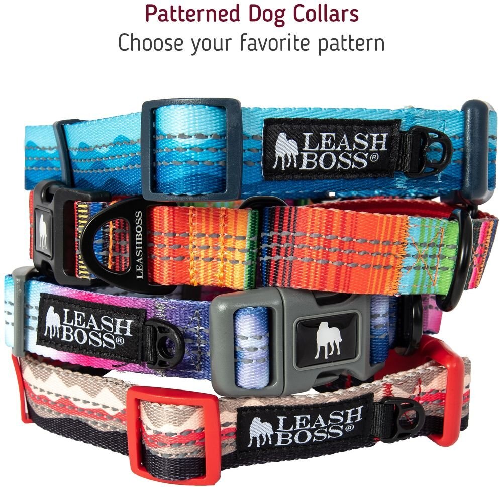 Leashboss Patterned Fabric Martingale Dog Collar