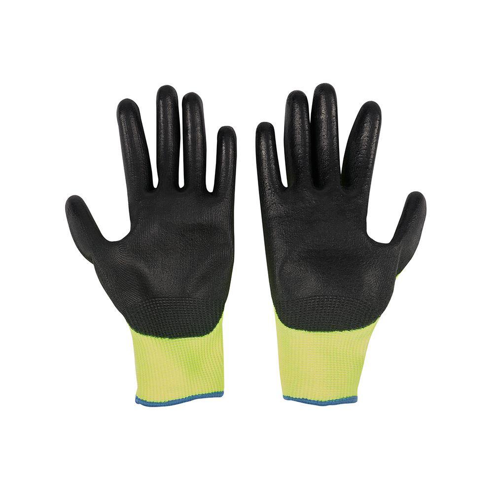 MW Medium High Visibility Level 2 Cut Resistant Polyurethane Dipped Work Gloves (12-Pack) 48-73-8921B