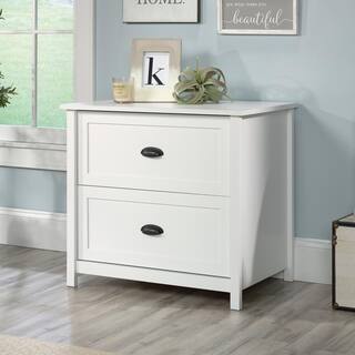 SAUDER County Line Soft White Decorative Lateral File Cabinet with 2-Drawers 427565