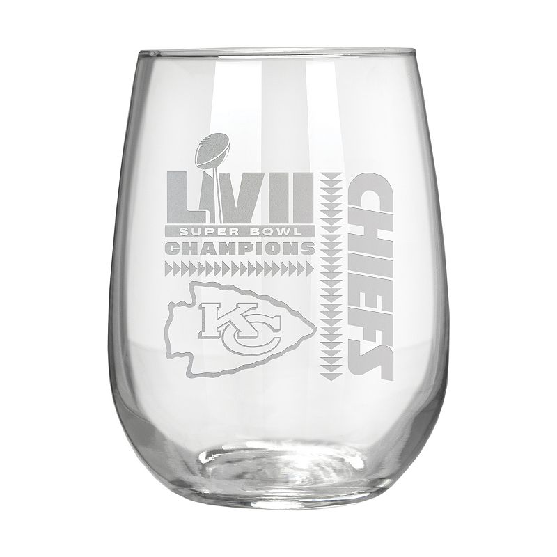 Kansas City Chiefs Super Bowl LVII Champions Stemless Wine Glass