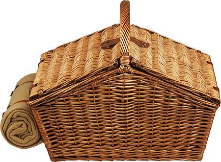 Picnic at Ascot Sussex Picnic Basket with Service for 2， Coffee Set and Blanket (709BC)