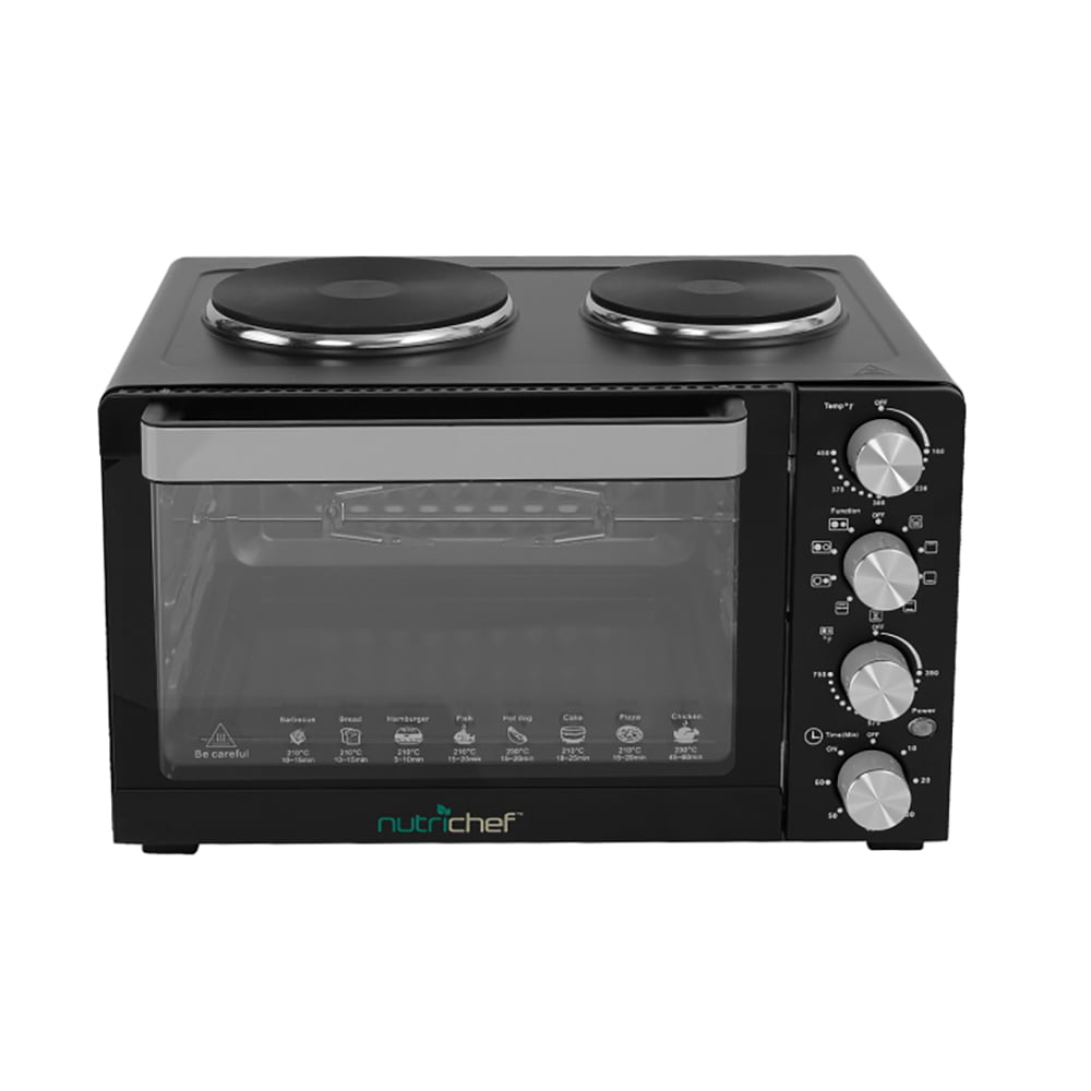 NutriChef PKRTO28 Kitchen Countertop Convection Oven Cooker with Warming Plates