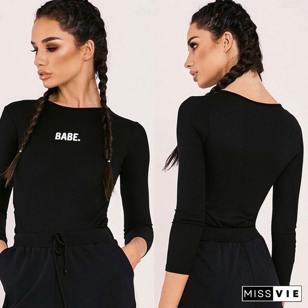 Womens Fashion Bodysuit Long Sleeve Jumpsuit Rompers