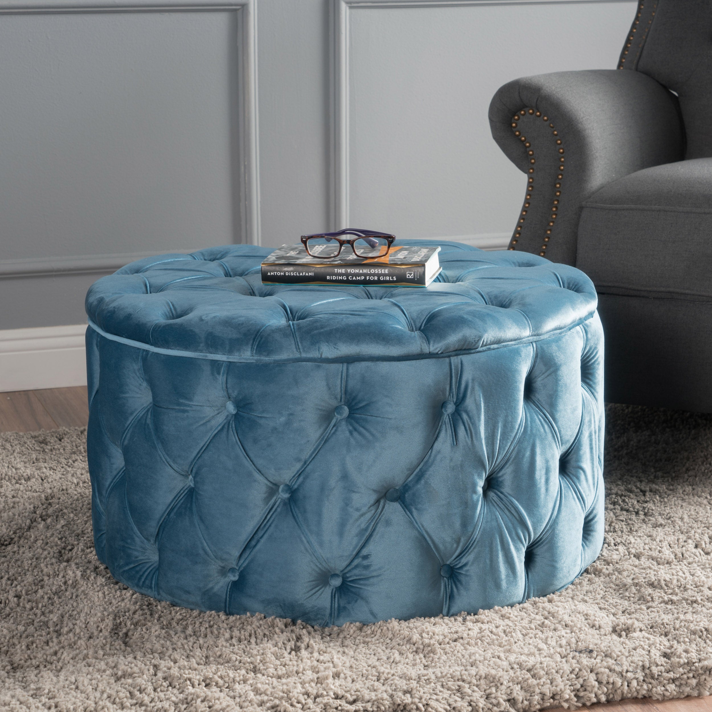 Zuma Aqua New Velvet Ottoman