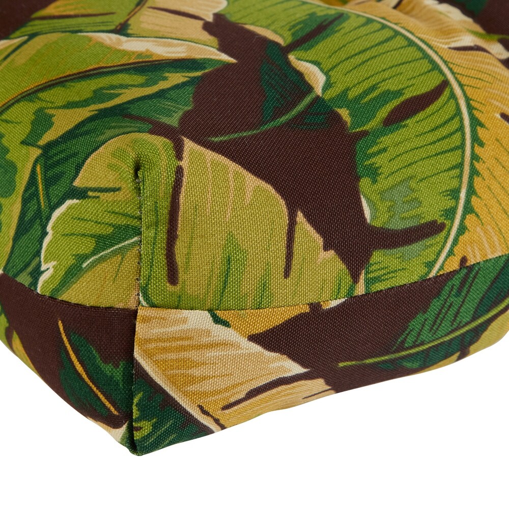 Diggs 3 section 22 inch x 44 inch Outdoor Palm Leaves High Back Chair Cushion (Set of 2) by Havenside Home   44l x 22w