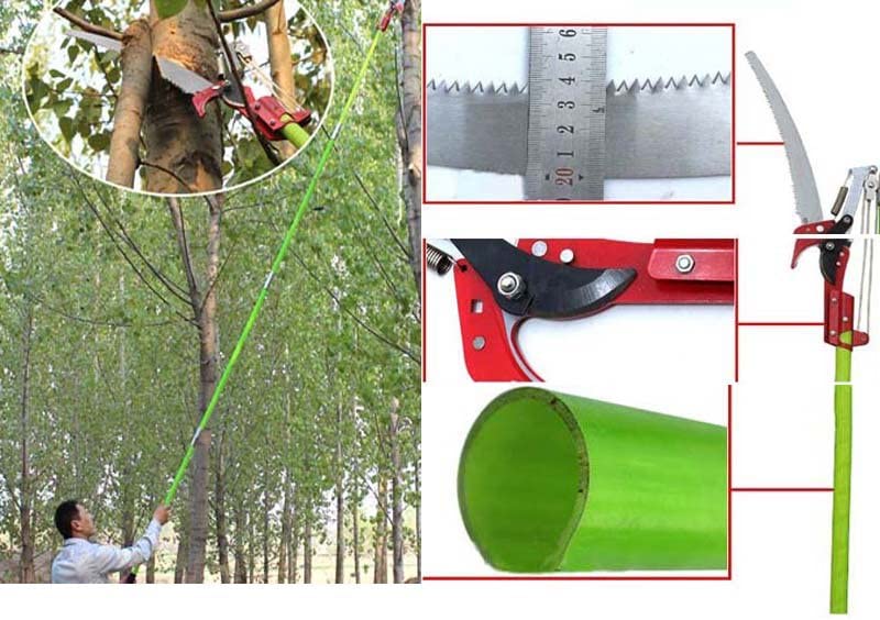 INTBUYING 19 Feet Tree Pole Pruner Cutter Tree Saw Scissor Branch Trimmer Hand Pole Saws Garden Tools