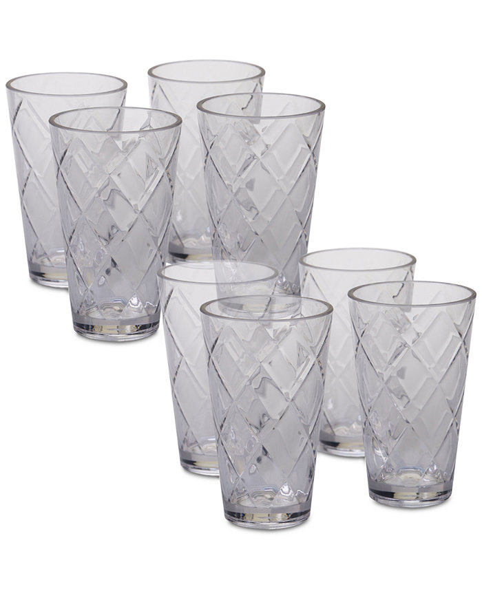 Certified International Clear Diamond Acrylic 8-Pc. Iced Tea Glass Set