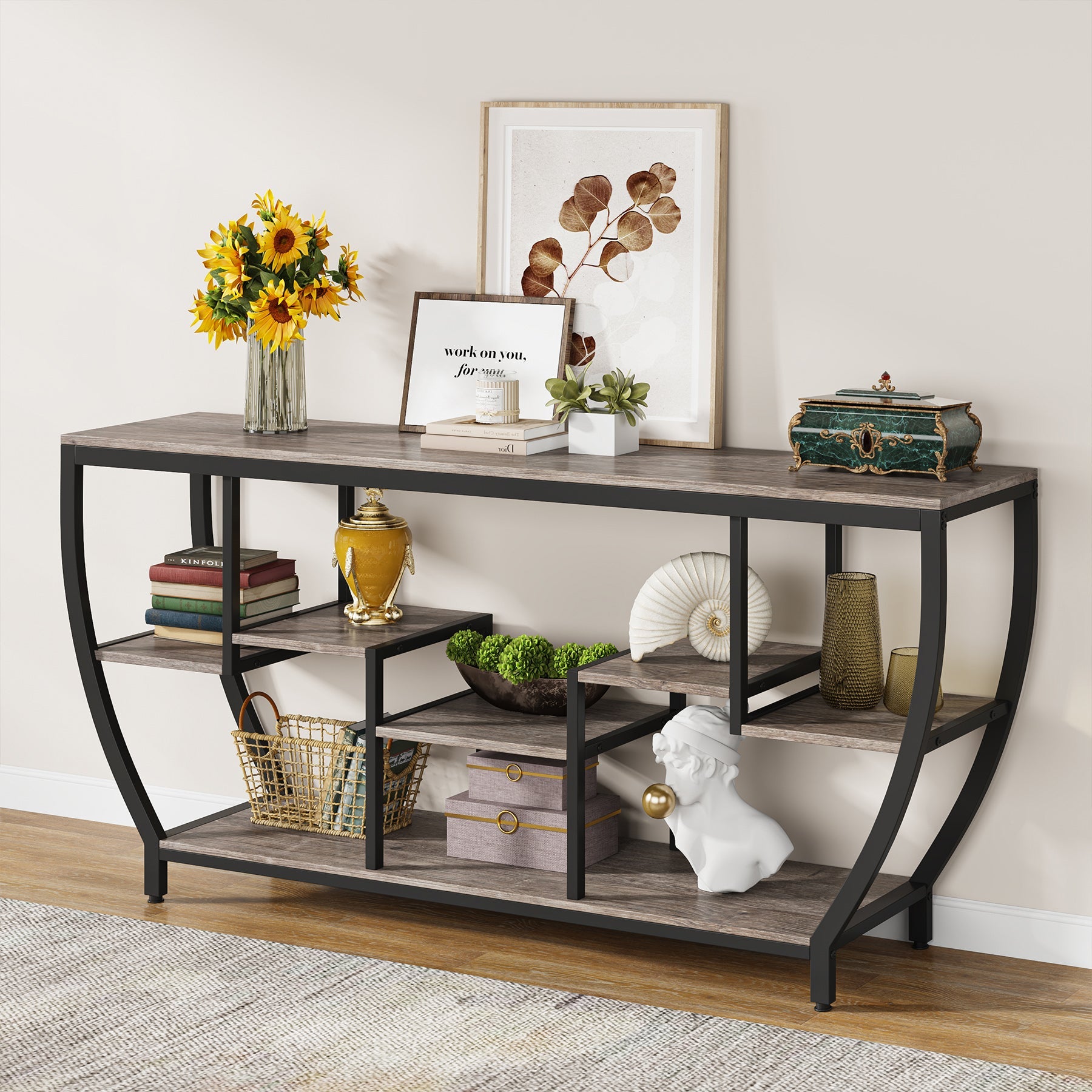 Industrial Console Table, 70.9