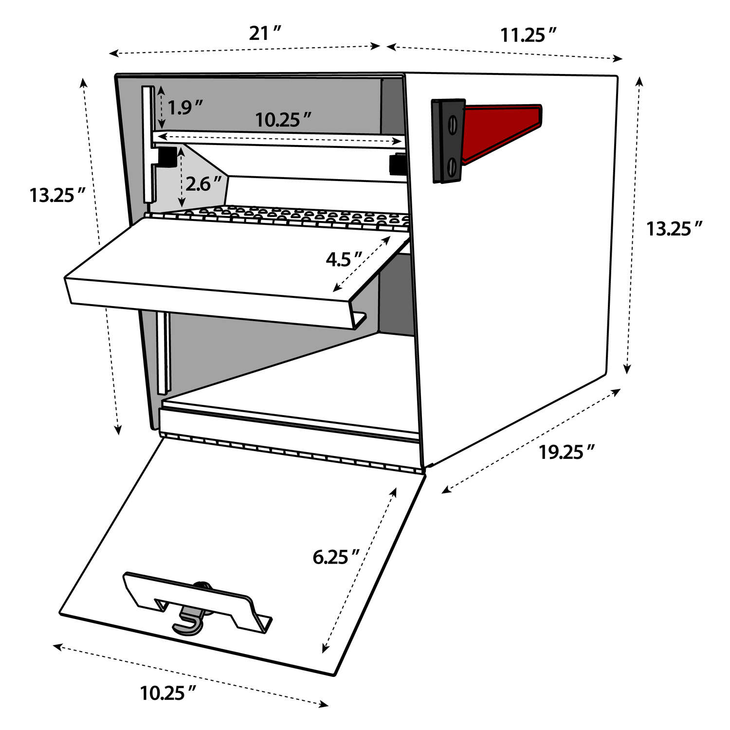 Mail Boss Modern Galvanized Steel Post Mount Black Locking Mailbox