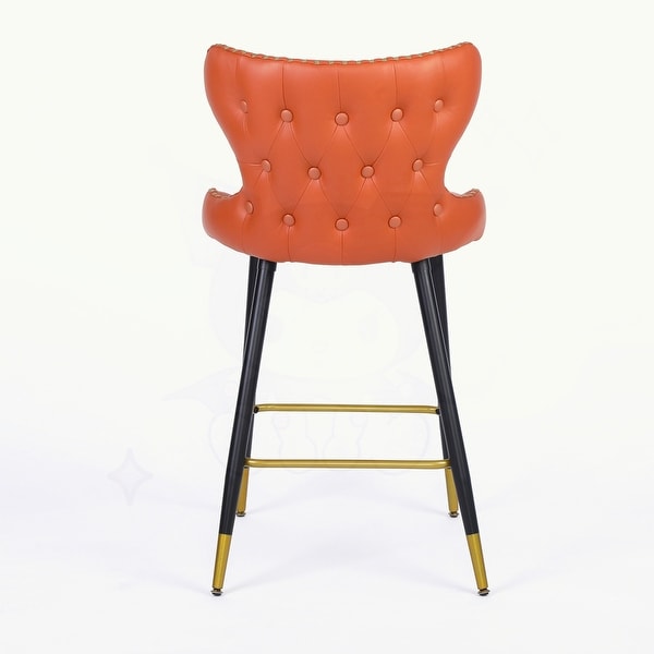 Set of 2 Bar Height Barstools with Backs