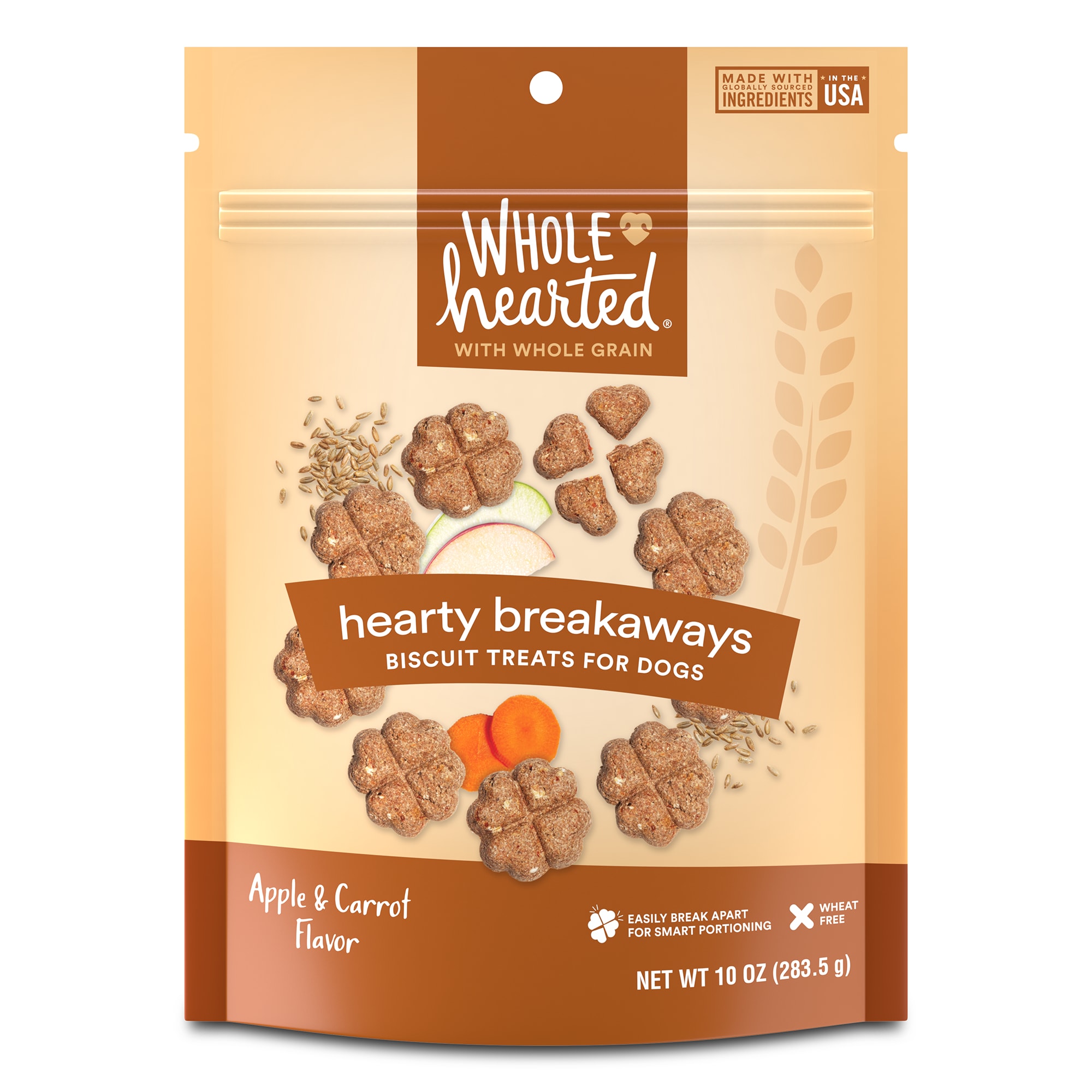 WholeHearted Carrot + Apple + Cinnamon Biscuits for Dogs， 10 oz.