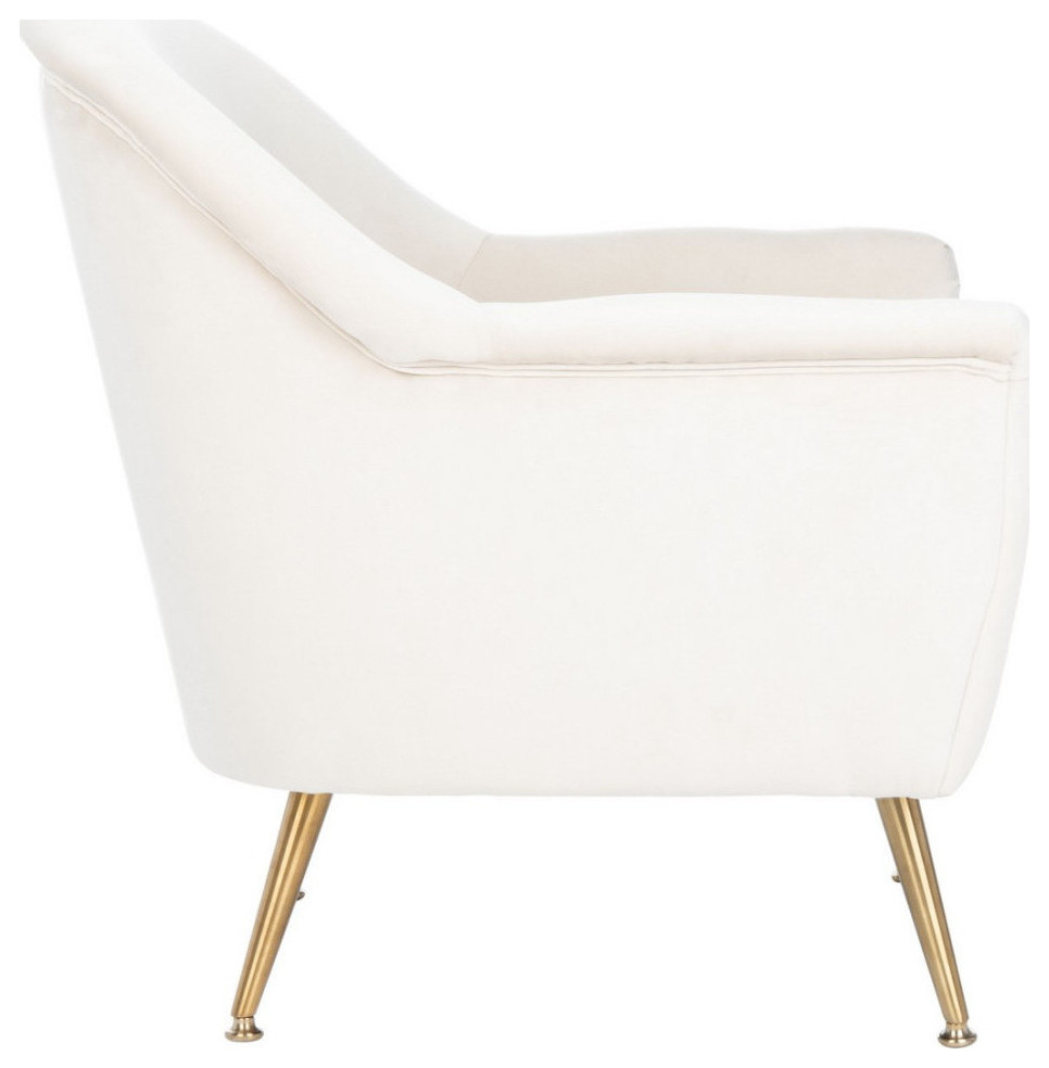 Meredith Mid Century Arm Chair  Ivory/Brass   Midcentury   Armchairs And Accent Chairs   by Rustic Home Furniture Deco  Houzz