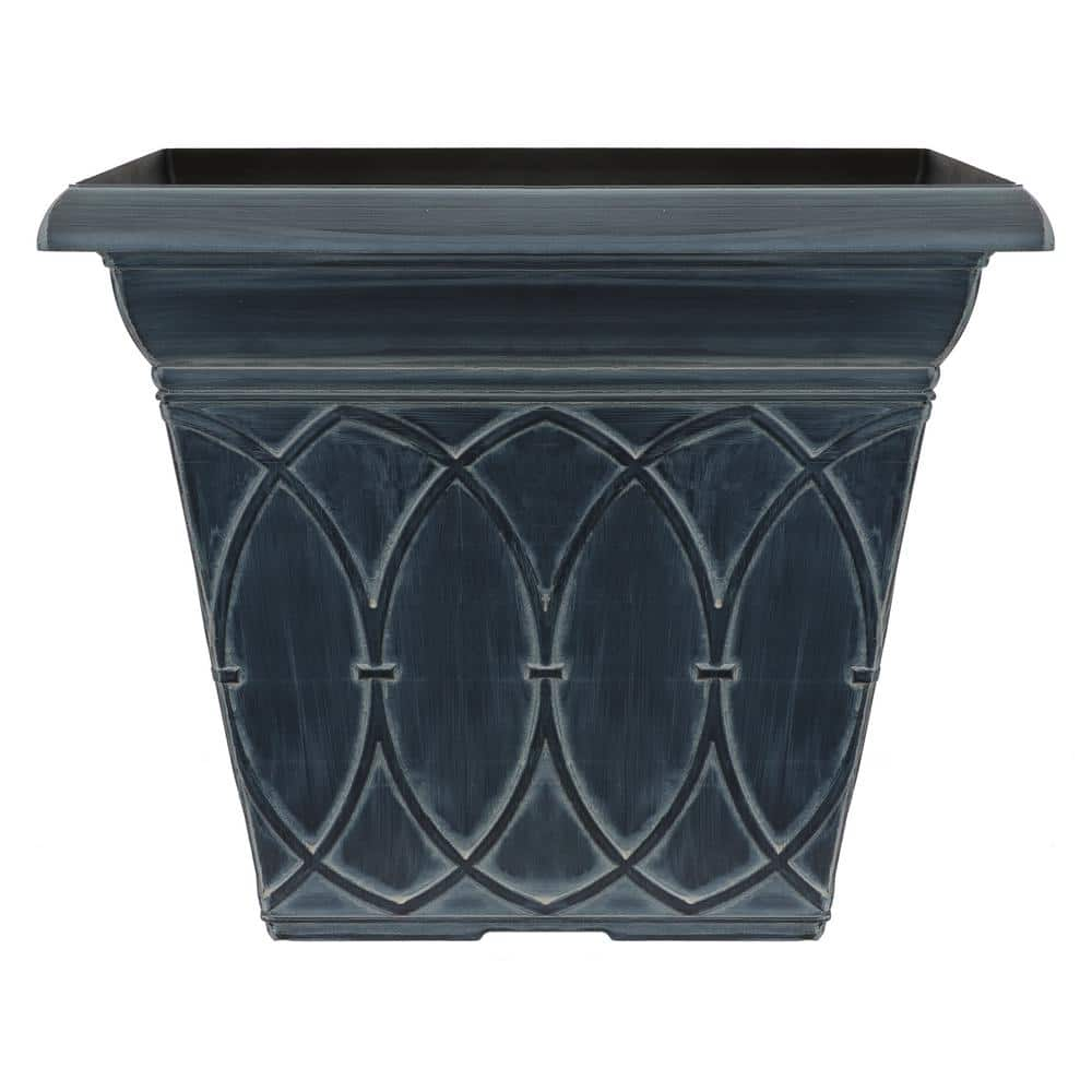 PRIVATE BRAND UNBRANDED 14.5 in. Durham Chalk Wash Plastic Square Planter SD1883H