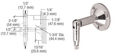 CRL Plated Hanger Pipe Base Fittings for Cable Dis...