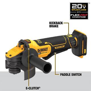 DW 20V MAX Cordless Brushless 4.5 - 5 in. Paddle Switch Angle Grinder with FLEXVOLT ADVANTAGE (Tool Only) DCG416B