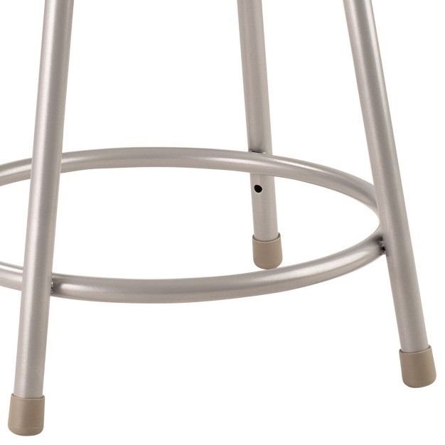 National Public Seating 6400 Series Heavy Duty 18 Inch Steel Stool With Vinyl Padded Seat Supports Up To 300 Pounds Grey Frame And Legs