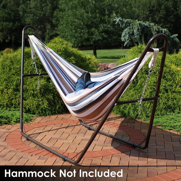 Sunnydaze Heavy duty Universal Multi use Heavy duty Steel Hammock Stand For 9 To 14 Feet Hammocks 550 Lb Weight Capacity