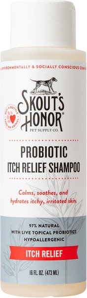 Skout's Honor Probiotic Itch Relief Dog and Cat Shampoo， 16-oz bottle